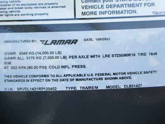 2024 Lamar 83x14  Gooseneck Dump DL831427MX