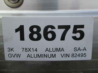 2025 Aluma 78x14  Aluminum Single Axle Utility UTR14S-R