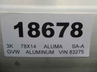 2025 Aluma 78x14  Aluminum Single Axle Utility 7814S-BT-TR