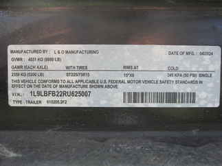 2024 L&O Mfg 82x20  Utility 610205.2F2