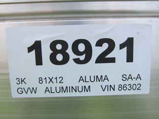 2025 Aluma 81x12  Aluminum Single Axle Utility 8112S-R-BT