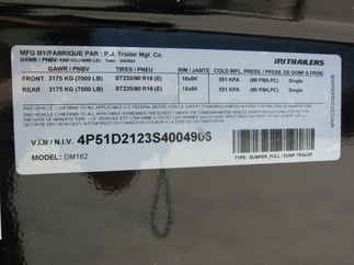 2025 PJ Trailer 83x16 DM Dump DMJ1672BSSK
