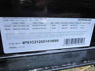 2025 PJ Trailer 83x16 CE Equipment CEJ1652BSBK