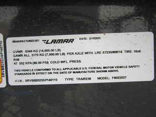 2025 Lamar 102x20  Equipment Deckover F8022027
