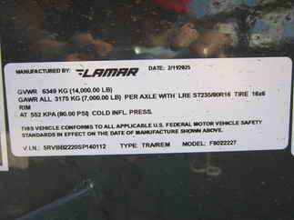 2025 Lamar 102x22  Equipment Deckover F8022227