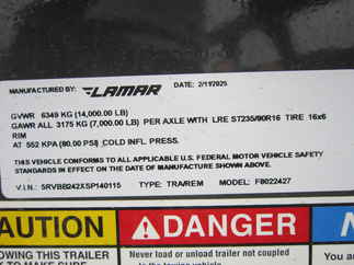 2025 Lamar 102x24  Equipment Deckover F8022427