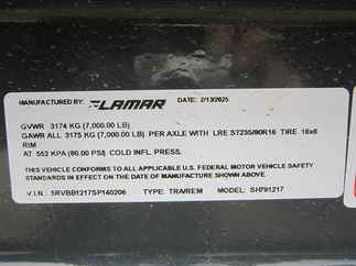 2025 Lamar 79x12  Equipment Tilt SH791217