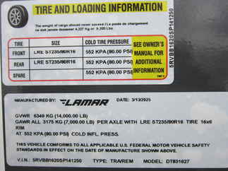2025 Lamar 83x16  Dump DT831627