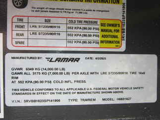 2025 Lamar 83x16  Equipment H6831627