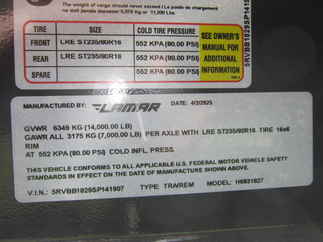 2025 Lamar 83x18  Equipment H6831827