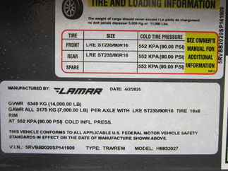 2025 Lamar 83x20  Equipment H6832027