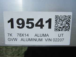 2026 Aluma 78x14  Utility 7814ESA-TA-EL-BT