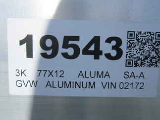 2026 Aluma 77x12  Aluminum Single Axle Utility 7712H-TILT-S