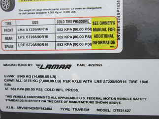 2025 Lamar 83x14  Dump DT831427