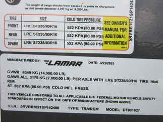 2025 Lamar 83x16  Dump DT831627