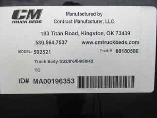 NEW CM 8.5 x 84 SS Flatbed Truck Bed