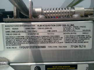 2026 Aluma 77x12  Aluminum Single Axle Utility 7712H-TILT-S