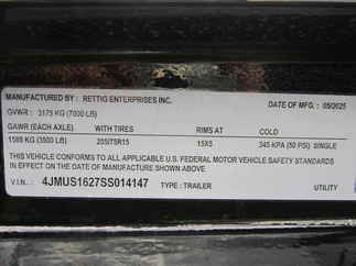 2025 Rettig 76x16 Retco Utility