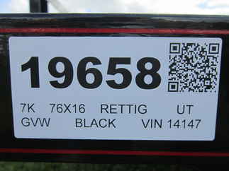 2025 Rettig 76x16 Retco Utility