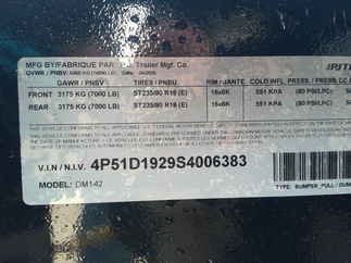 2025 PJ Trailer 83x14 DM Dump DMJ1472BSSK