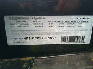 2026 PJ Trailer 83x18 CC Equipment CCJ1872BSBK