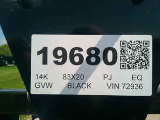 2026 PJ Trailer 83x20 CC Equipment CCJ2072BSBK