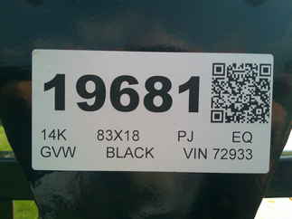 2026 PJ Trailer 83x18 CC Equipment CCJ1872BSBK