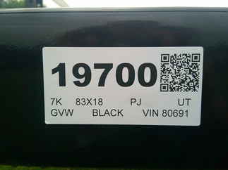 2026 PJ Trailer 83x18 UL Utility UL21832ESBK