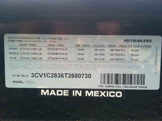 2026 PJ Trailer 83x22 T6 Equipment Tilt T6T2273BTTK-SF04