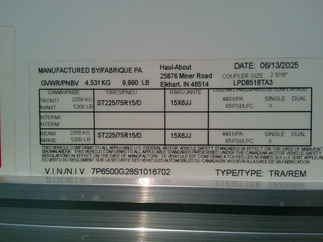 2025 Haul-About 8.5x16  Enclosed Car Hauler LPD8516TA3