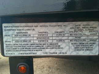 2026 Imperial 80x16  Equipment Tilt LB-16-16