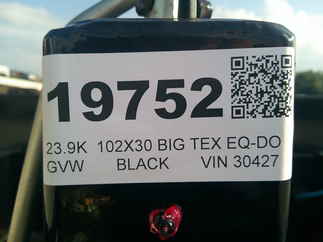 2026 Big Tex 102x30  Equipment Deckover 22PH-25BK+5MR