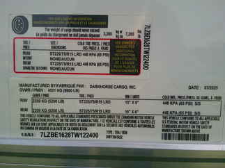 2026 Darkhorse 7x16  Enclosed Cargo DHF7X16TA52