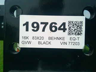 2026 Behnke Trailers 83x20  Equipment Tilt TBCT2016ET