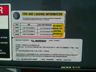 2026 Lamar 83x16  Dump DL831627