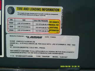 2026 Lamar 83x16  Dump DL831627