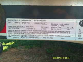 2015 Triton 82x12  Aluminum Single Axle Utility UT12