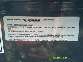 2026 Lamar 102x20  Equipment Deckover F8022027