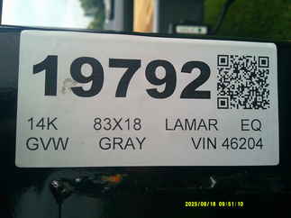 2026 Lamar 83x18  Equipment H6831827