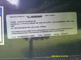 2026 Lamar 83x22  Equipment H6832227