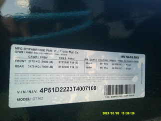 2026 PJ Trailer 83x16 DT Dump DTJ1672BSSK