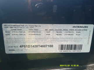 2026 PJ Trailer 83x14 DT Dump DT1J1492BSSK-SW04-VYGR