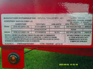 2026 Imperial 78x16  Equipment Tilt LB-12-16