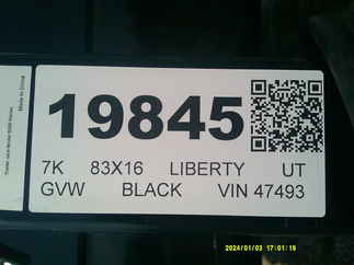 2026 Liberty 83x16  Utility LU7K83X16VC