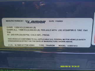 2026 Lamar 83x14  Single Axle Utility UC831413