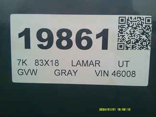 2026 Lamar 83x18  Utility UC831823
