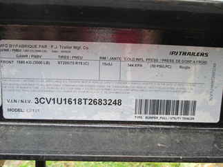 2026 PJ Trailer 77x12 U7 Single Axle Utility U721231DSGK