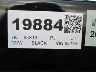 2026 PJ Trailer 83x16 UL Utility UL21632BSBK