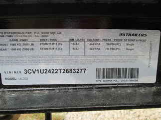 2026 PJ Trailer 83x20 UL Utility UL22032BSBK