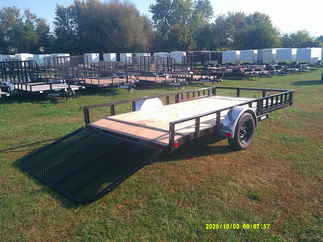 2026 PJ Trailer 83x14 U8 Single Axle Utility U821431DSBK-ATVR